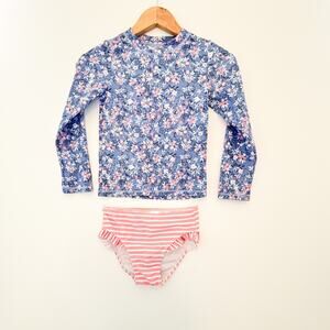 Amazon, Girls Flower Print, Rash Guard & Matching Bottoms, Size 8